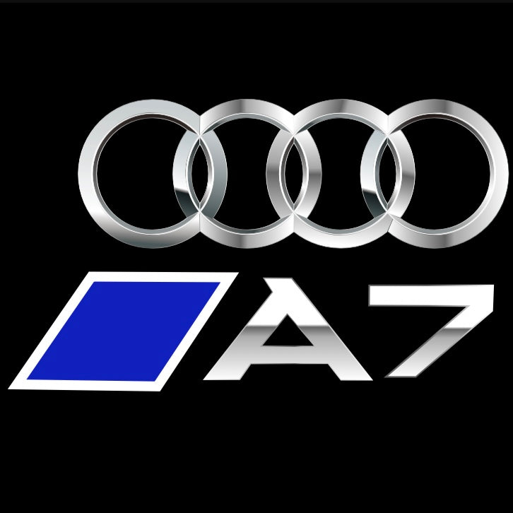 AUDI LOGO PROJECTOT LIGHTS Nr.120 (الكمية 1 = 2 Logo Films /2 أضواء الباب)