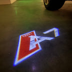 AUDI LOGO PROJECTOT LIGHTS Nr.120 (quantité 1 = 2 Logo Films /2 feux de porte)