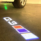 AUDI LOGO PROJECTOT LIGHTS Nr.120 (الكمية 1 = 2 Logo Films /2 أضواء الباب)