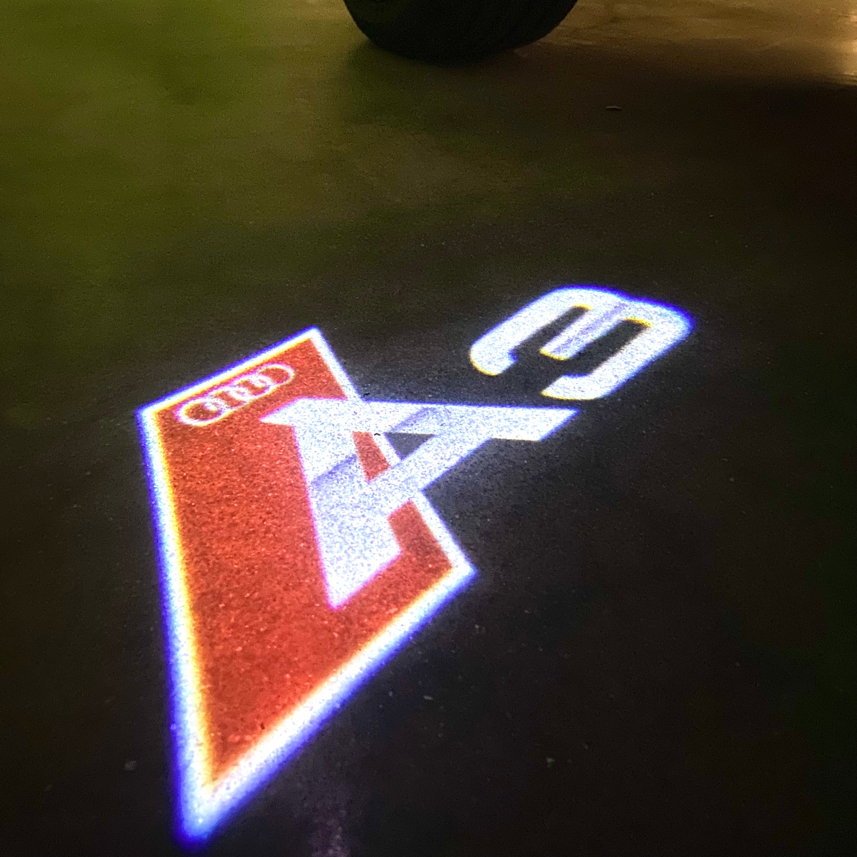 AUDI LOGO PROJECTOT LIGHTS Nr.120 (quantité 1 = 2 Logo Films /2 feux de porte)