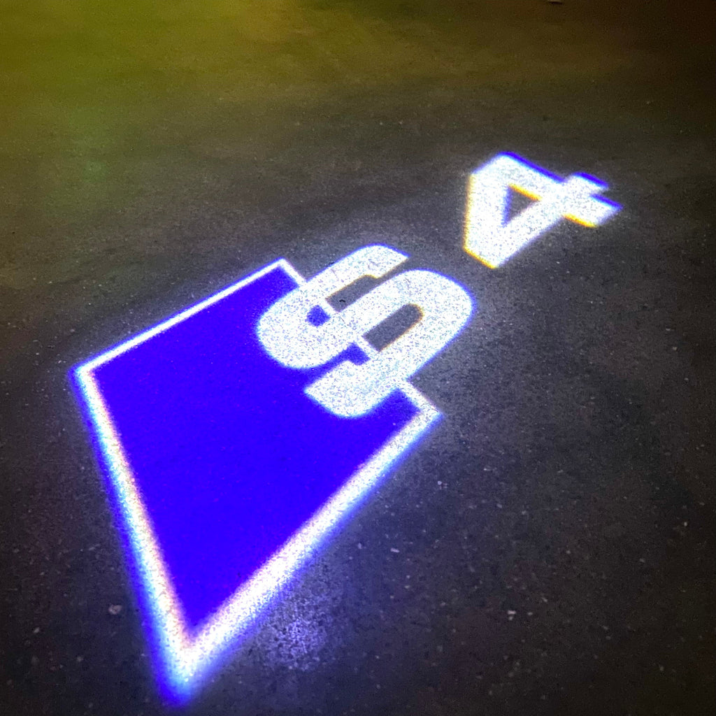 AUDI  S4 LOGO PROJECTOT LIGHTS Nr.129  (quantity 1 = 2 Logo Films /2 door lights）
