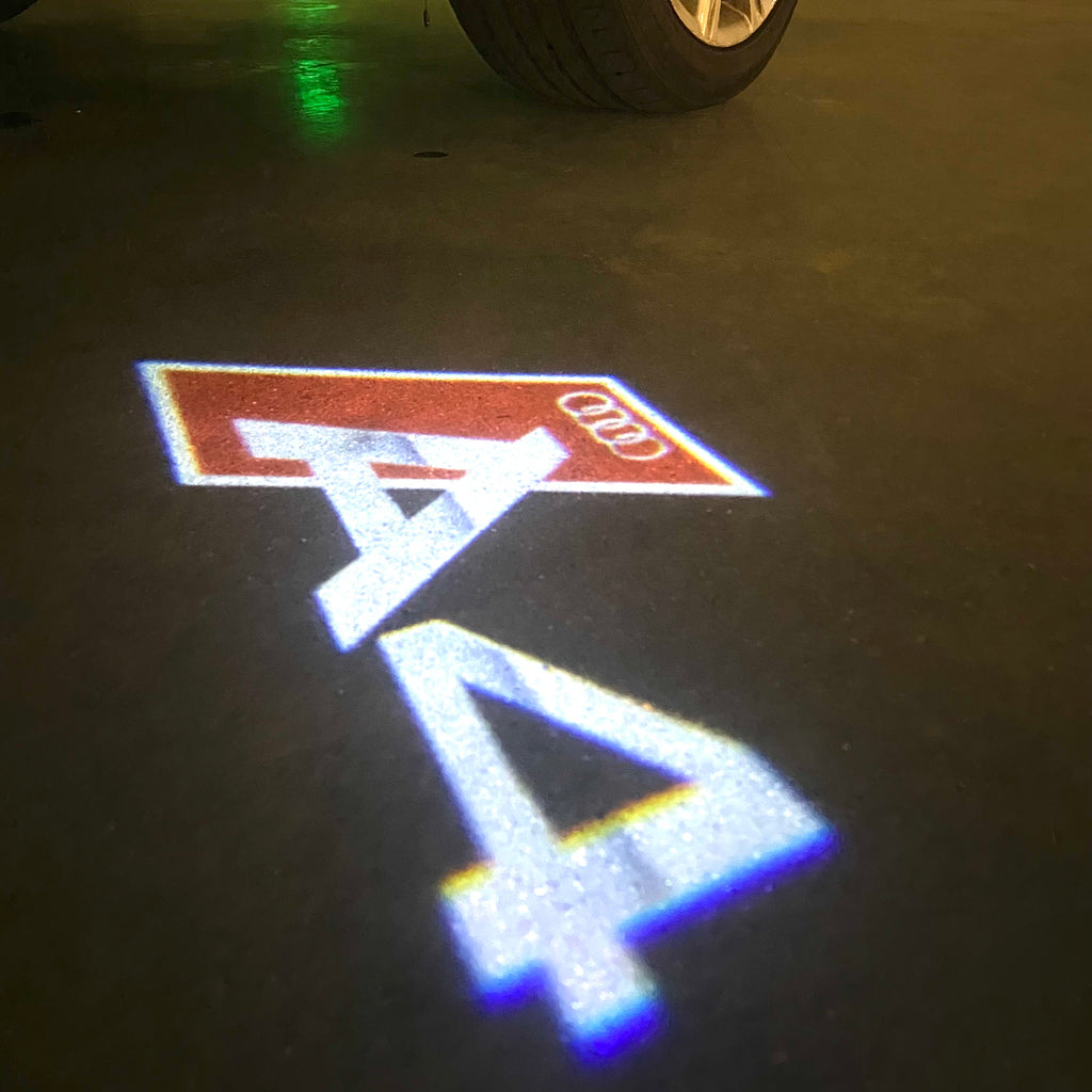 AUDI LOGO PROJECTOT LIGHTS Nr.120 (quantité 1 = 2 Logo Films /2 feux de porte)
