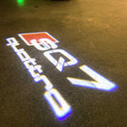 AUDI LOGO PROJECTOT LIGHTS Nr.120 (الكمية 1 = 2 Logo Films /2 أضواء الباب)