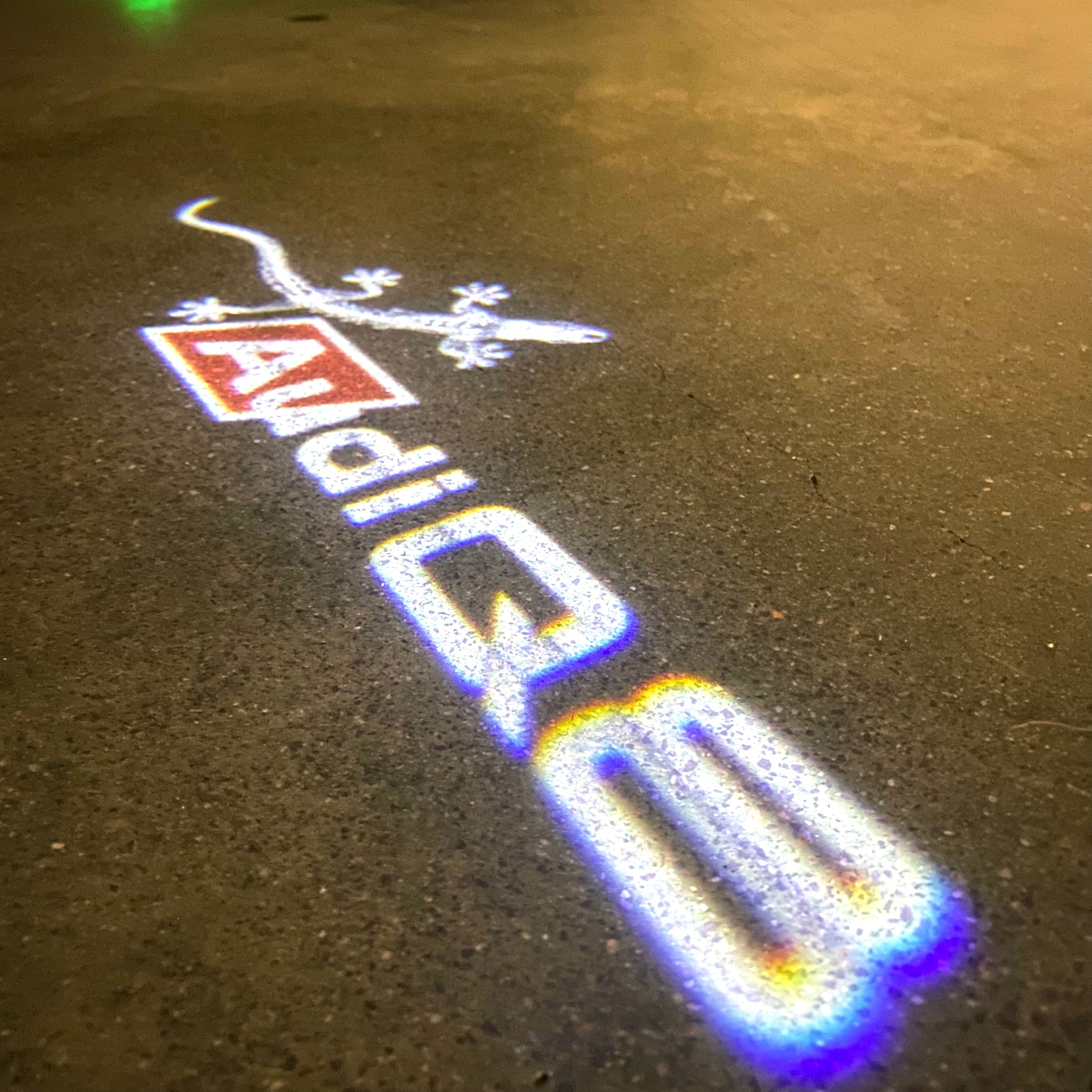 AUDI  Q8 LOGO PROJECTOT LIGHTS  (quantity 1 = 2 Logo Films /2 door lights）Nr.12B37