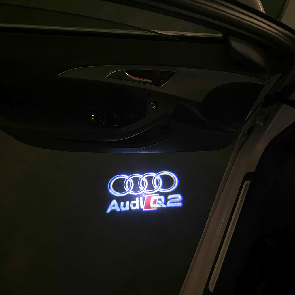 AUDI LOGO PROJECTOT LIGHTS Nr.120 (الكمية 1 = 2 Logo Films /2 أضواء الباب)
