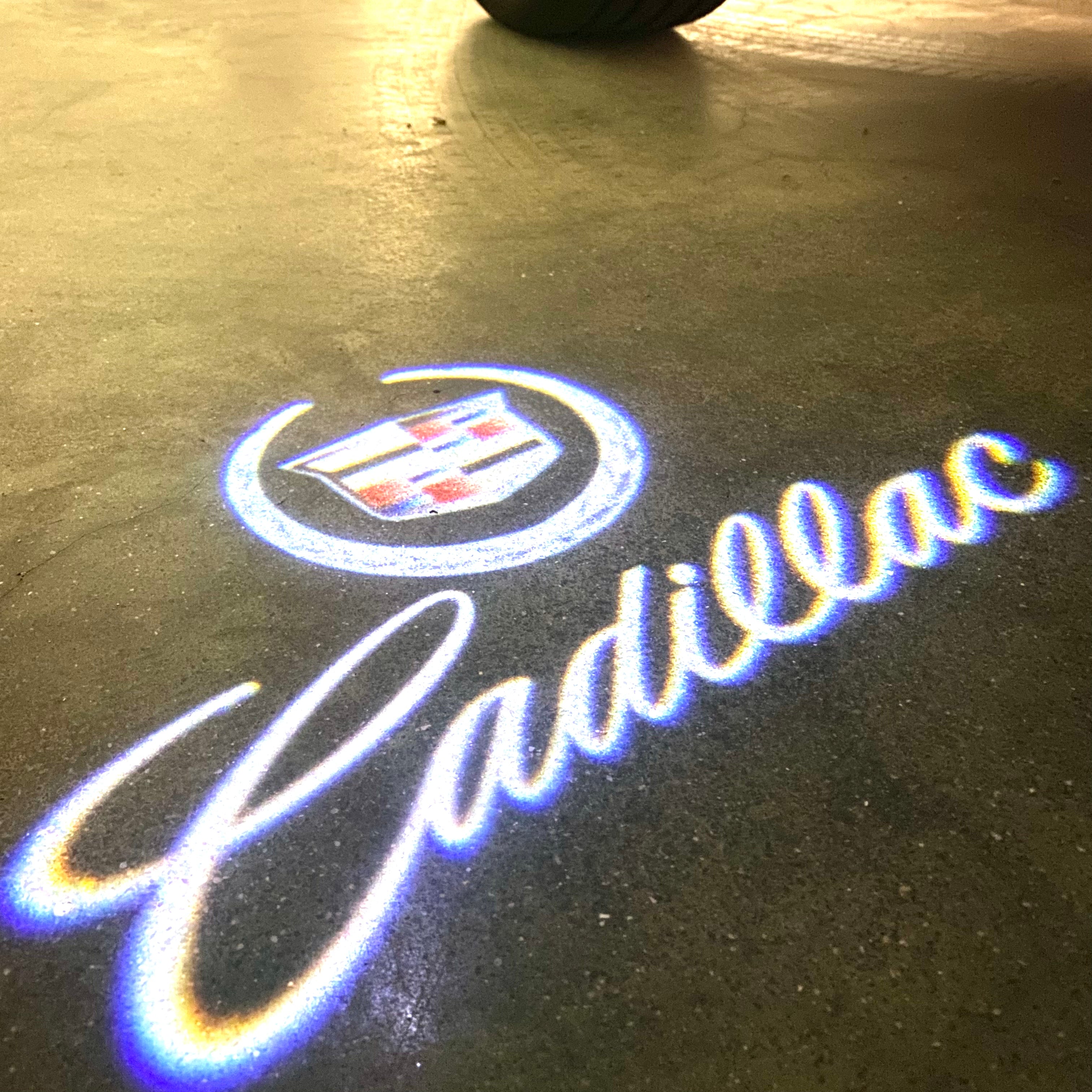 CADILLAC ORIGINAL LOGO PROJECTOT LIGHTS Nr.9727 (quantity 1 = 2 Logo Films /2 door lights）