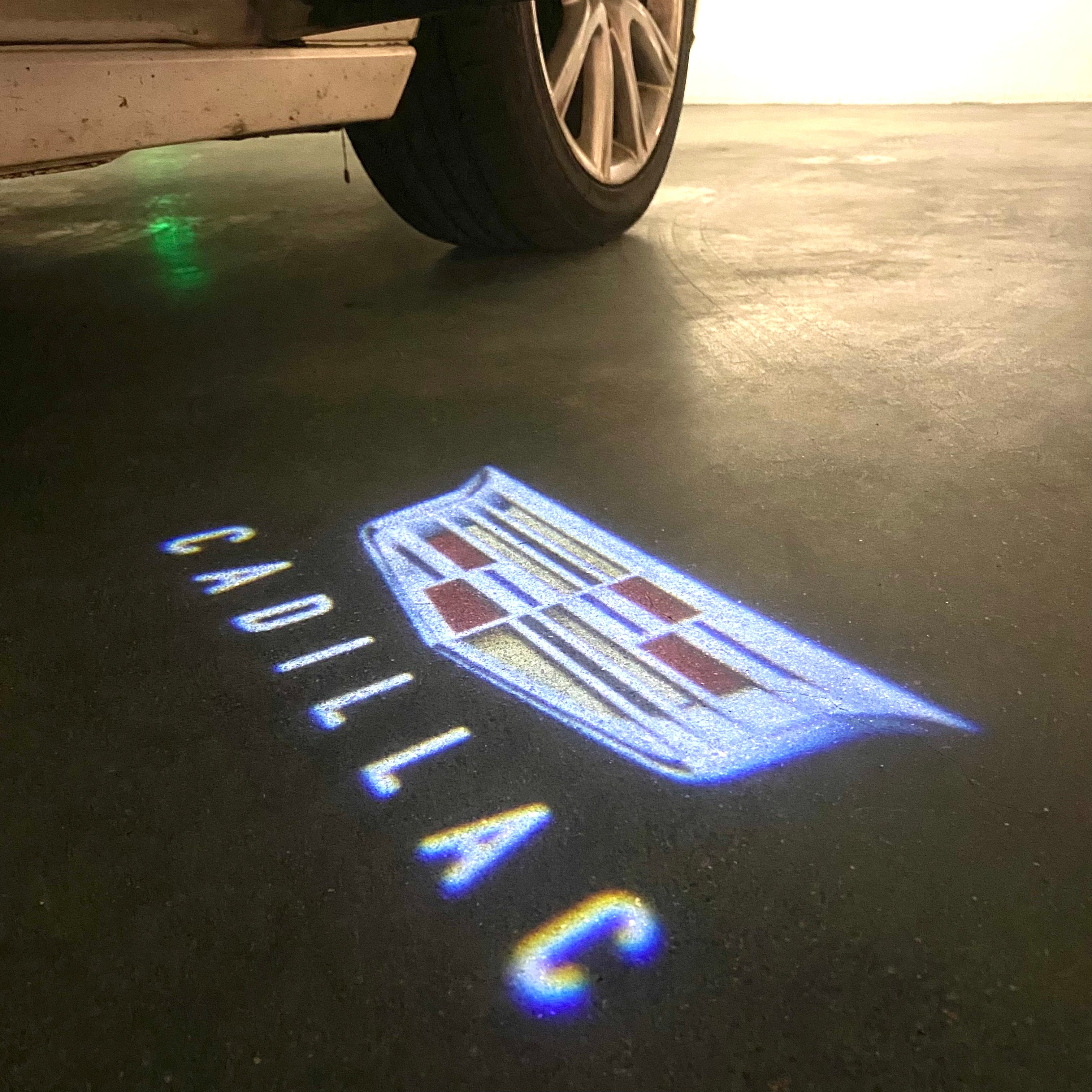 CADILLAC ORIGINAL LOGO PROJECTOT LIGHTS Nr.9775 (quantity 1 = 2 Logo Films /2 door lights）