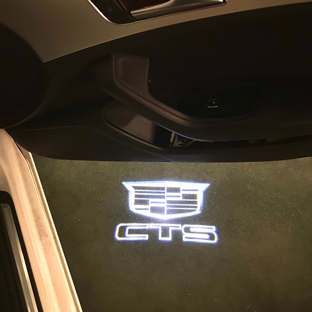 CADILLAC CTS LOGO PROJECTOT LIGHTS Nr.9734 (quantity 1 = 2 Logo Films /2 door lights）
