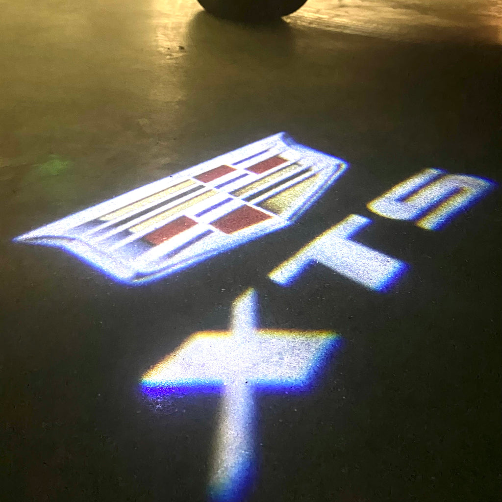 CADILLAC XTS LOGO PROJECTOT LIGHTS Nr.9742 (quantity 1 = 2 Logo Films /2 door lights）