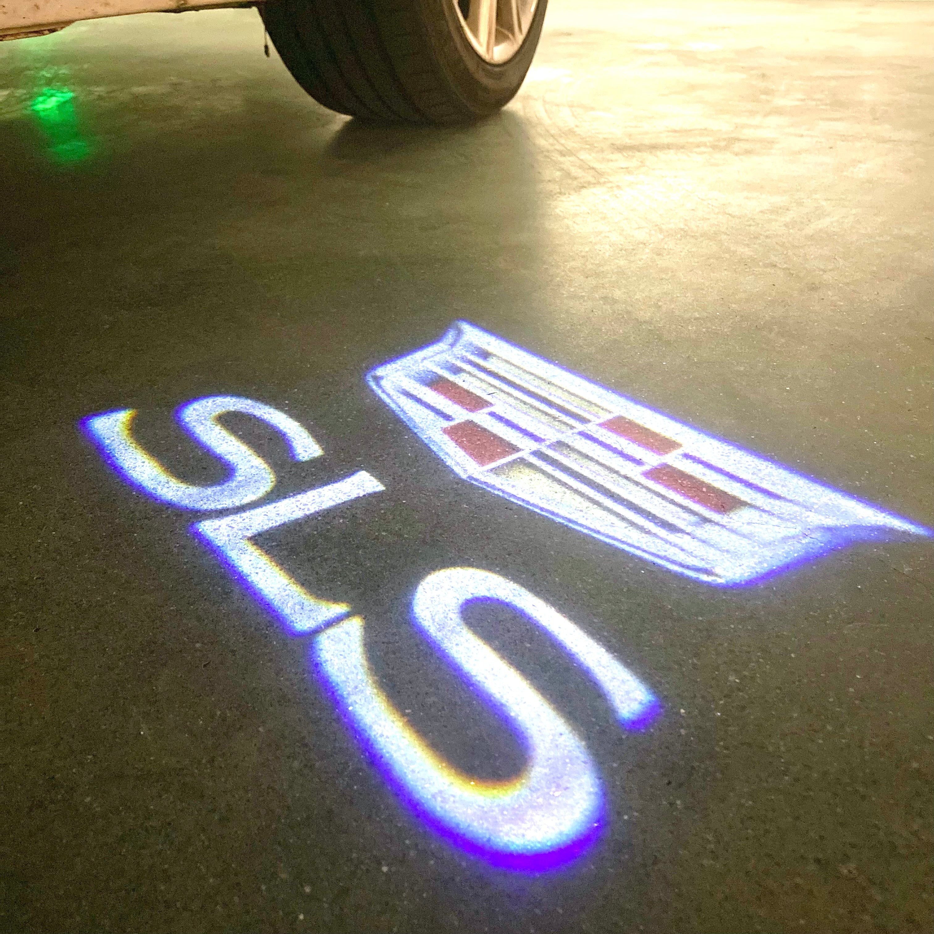 CADILLAC SLS LOGO PROJECTOT LIGHTS Nr.9739 (quantity 1 = 2 Logo Films /2 door lights）