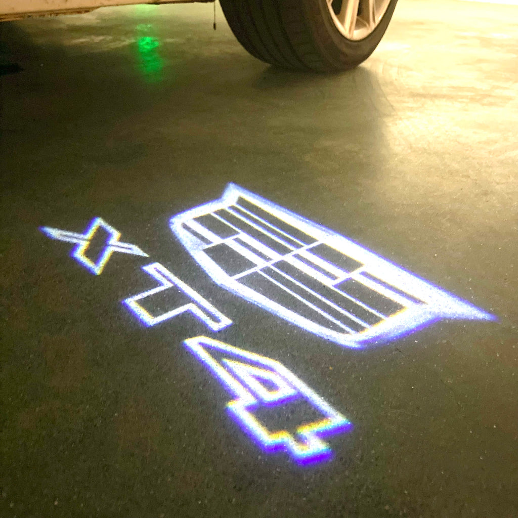 CADILLAC XT4 LOGO PROJECTOT LIGHTS Nr.9730 (quantity 1 = 2 Logo Films /2 door lights）
