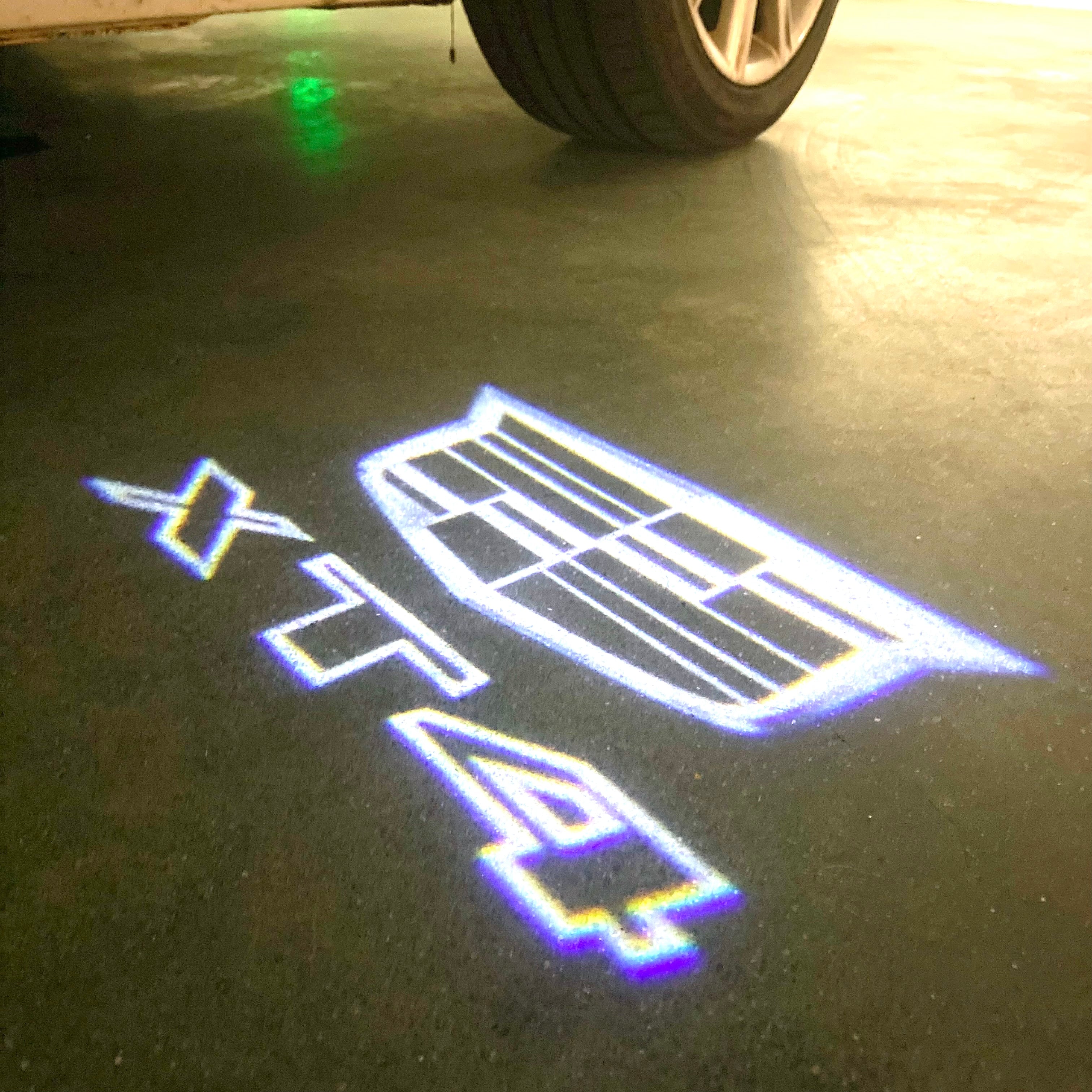 CADILLAC XT4 LOGO PROJECTOT LIGHTS Nr.9730 (quantity 1 = 2 Logo Films /2 door lights）