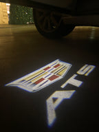 CADILLAC ATS LOGO PROJECTOT LIGHTS Nr.9744 (quantity 1 = 2 Logo Films /2 door lights）
