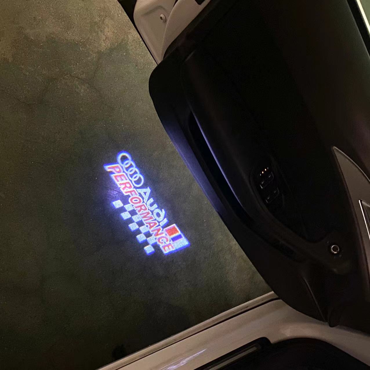 AUDI  SPORT LOGO PROJECTOT LIGHTS  (quantity 1 = 2 Logo Films /2 door lights）Nr.12B42