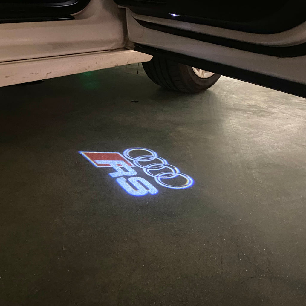 AUDI  RS LOGO PROJECTOT LIGHTS  (quantity 1 = 2 Logo Films /2 door lights）Nr.12B35