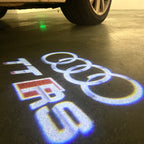 AUDI LOGO PROJECTOT LIGHTS Nr.120 (الكمية 1 = 2 Logo Films /2 أضواء الباب)