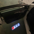 AUDI LOGO PROJECTOT LIGHTS Nr.120 (الكمية 1 = 2 Logo Films /2 أضواء الباب)