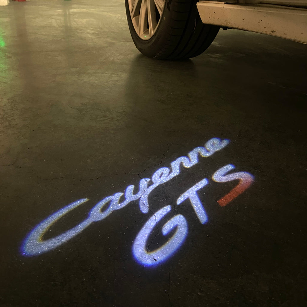 PORSCHE Cayenne GTS LOGO PROJECTOT LIGHTS Nr.61 (quantity  1 =  2 Logo Film /  2 door lights)