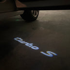 PORSCHE TURBO S  LOGO PROJECTOT LIGHTS Nr.8123(quantity  1 =  2 Logo Film /  2 door lights)