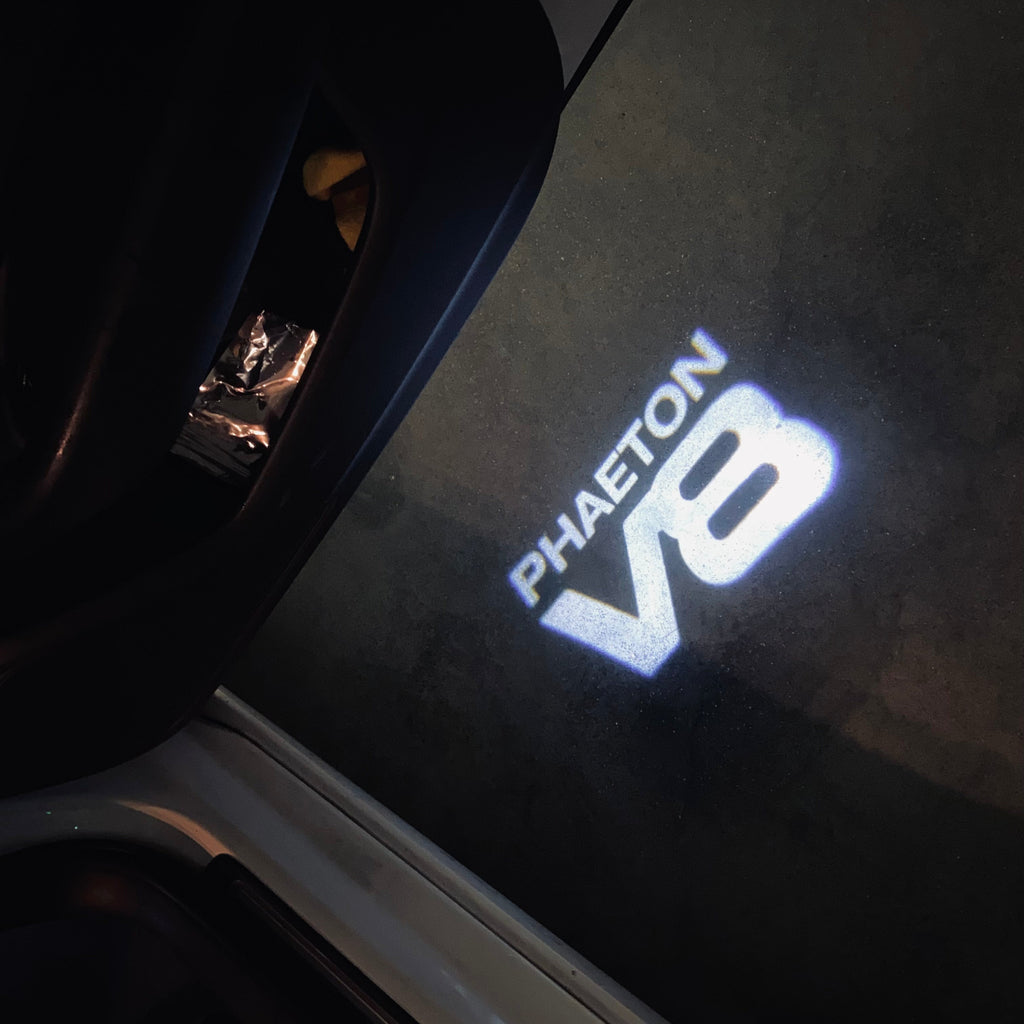 Volkswagen Door lights PHAETON V8  Logo  Nr. 75   (quantity 1 = 2 Logo Films /2 door lights）