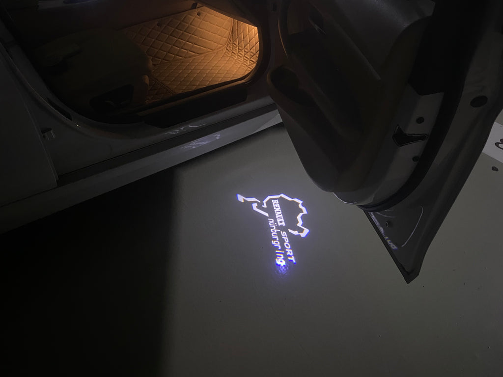 RENAULT Sport LOGO PROJECROTR LIGHTS Nr.0917 (quantity  1 =  2 Logo Film & 2 door lights)
