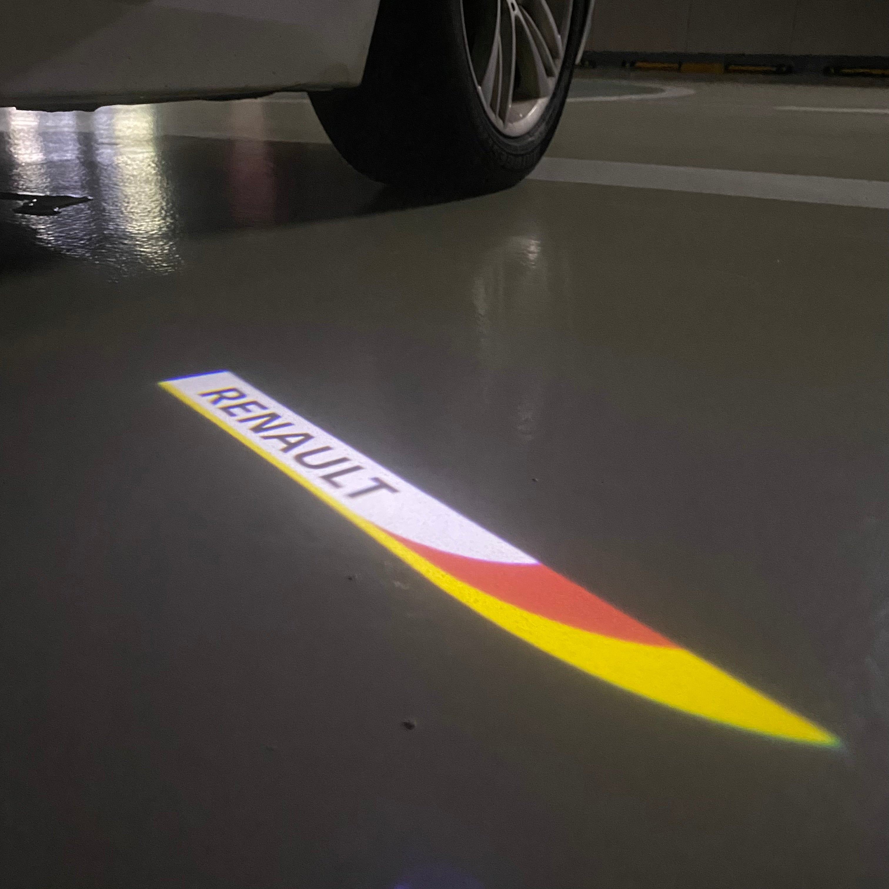 RENAULT ORIGINAL LOGO PROJECROTR LIGHTS Nr.0910 (quantity  1 =  2 Logo Film & 2 door lights)
