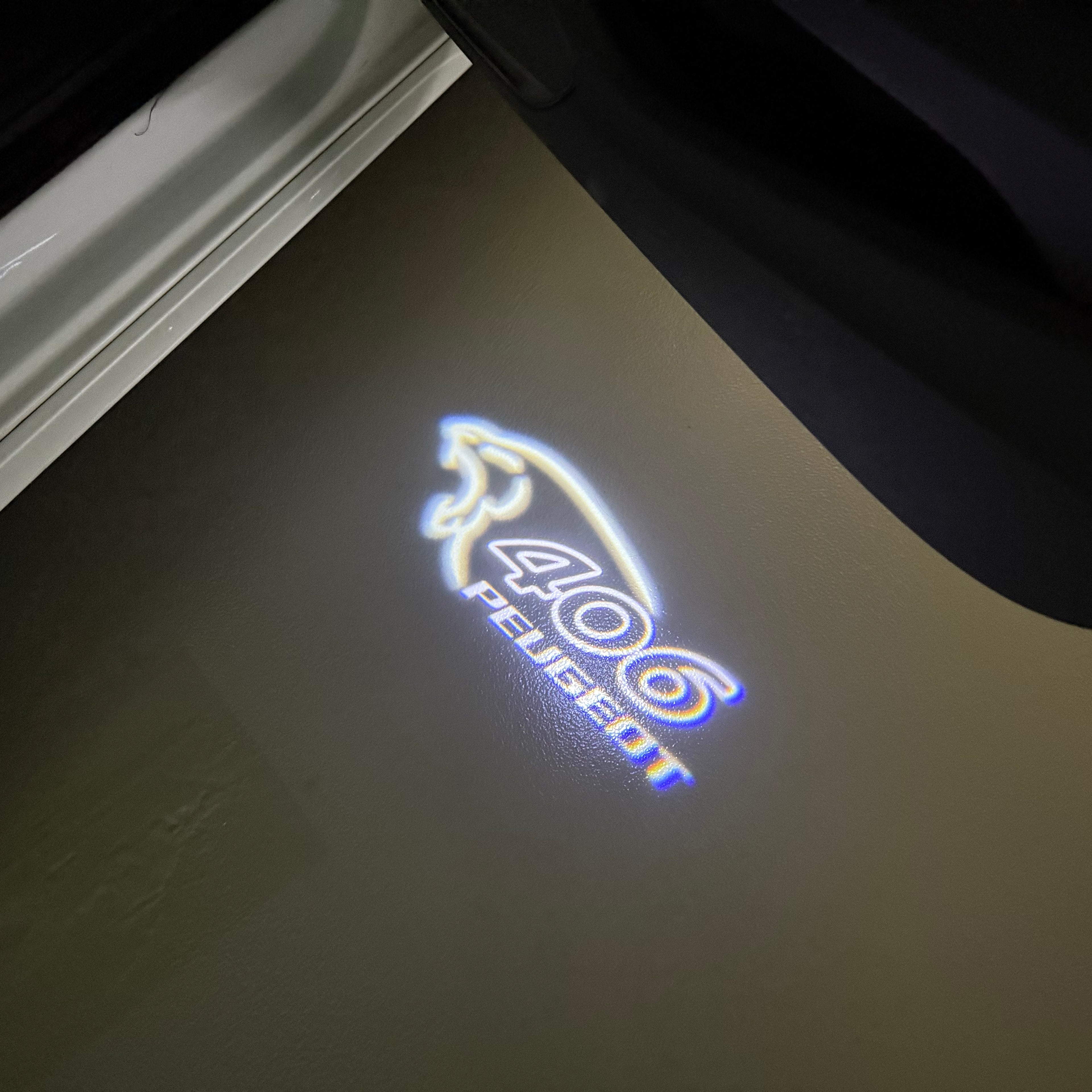 PEUGEOT  406  LOGO PROJECTOT LIGHTS (quantity 1 = 1 sets/2 door lights) Nr.6024q28