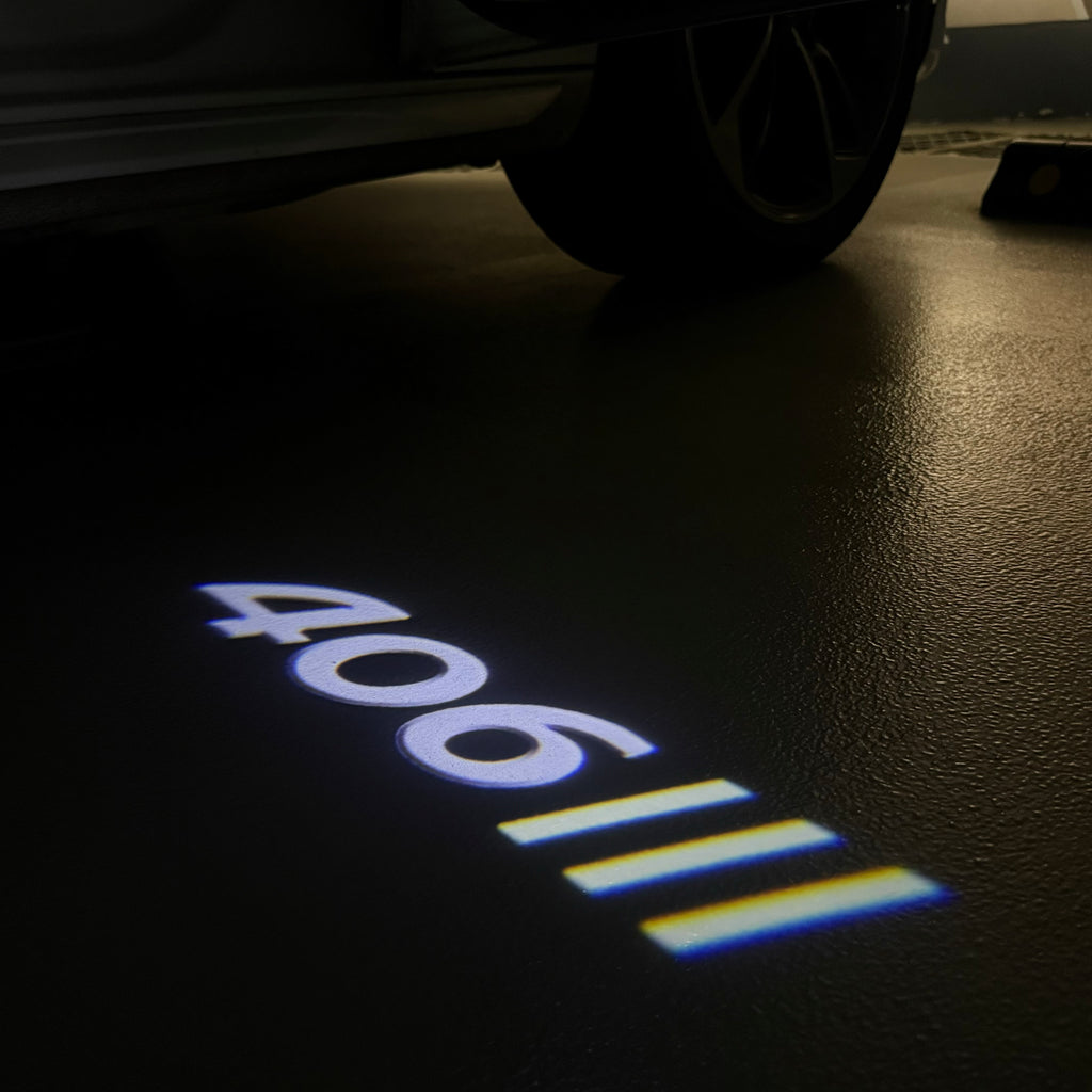 ÉCLAIRAGE DE PROJECTEUR BMW M3 LOGO Nr.24 (quantité 1 = 1 jeux / 2 feux de porte)