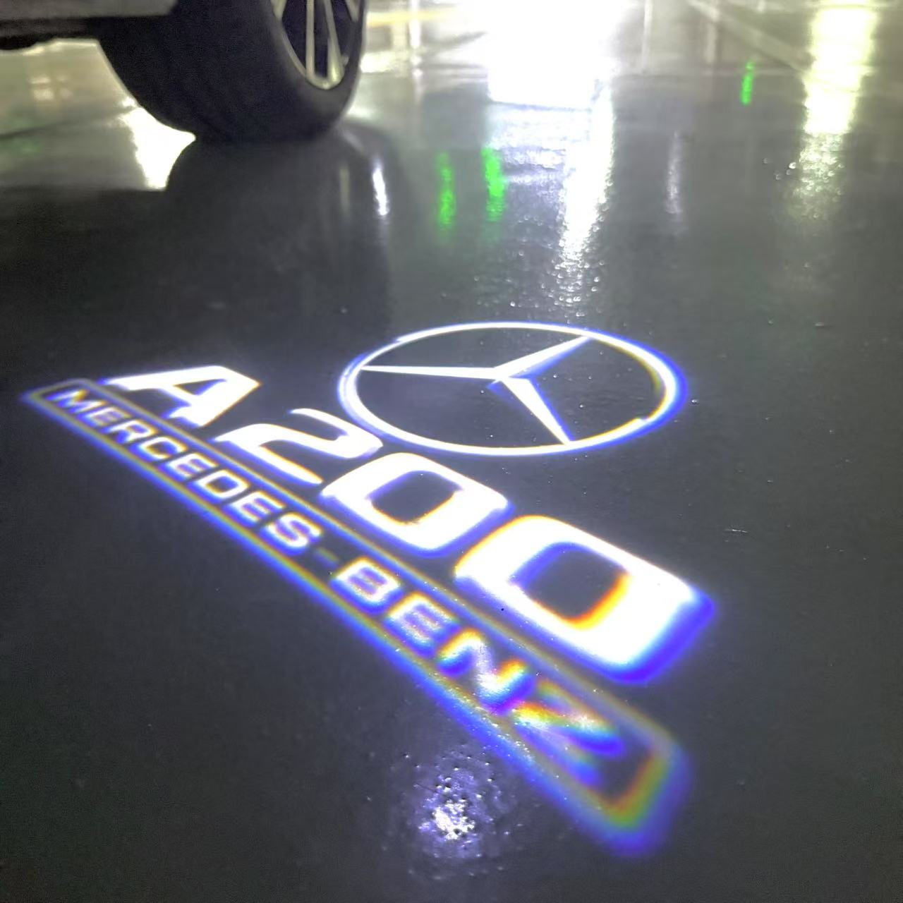أضواء بروجكتور شعار MERCEDES BENZ رقم 03 (الكمية 1 = 1 مجموعة / 2 أضواء باب)