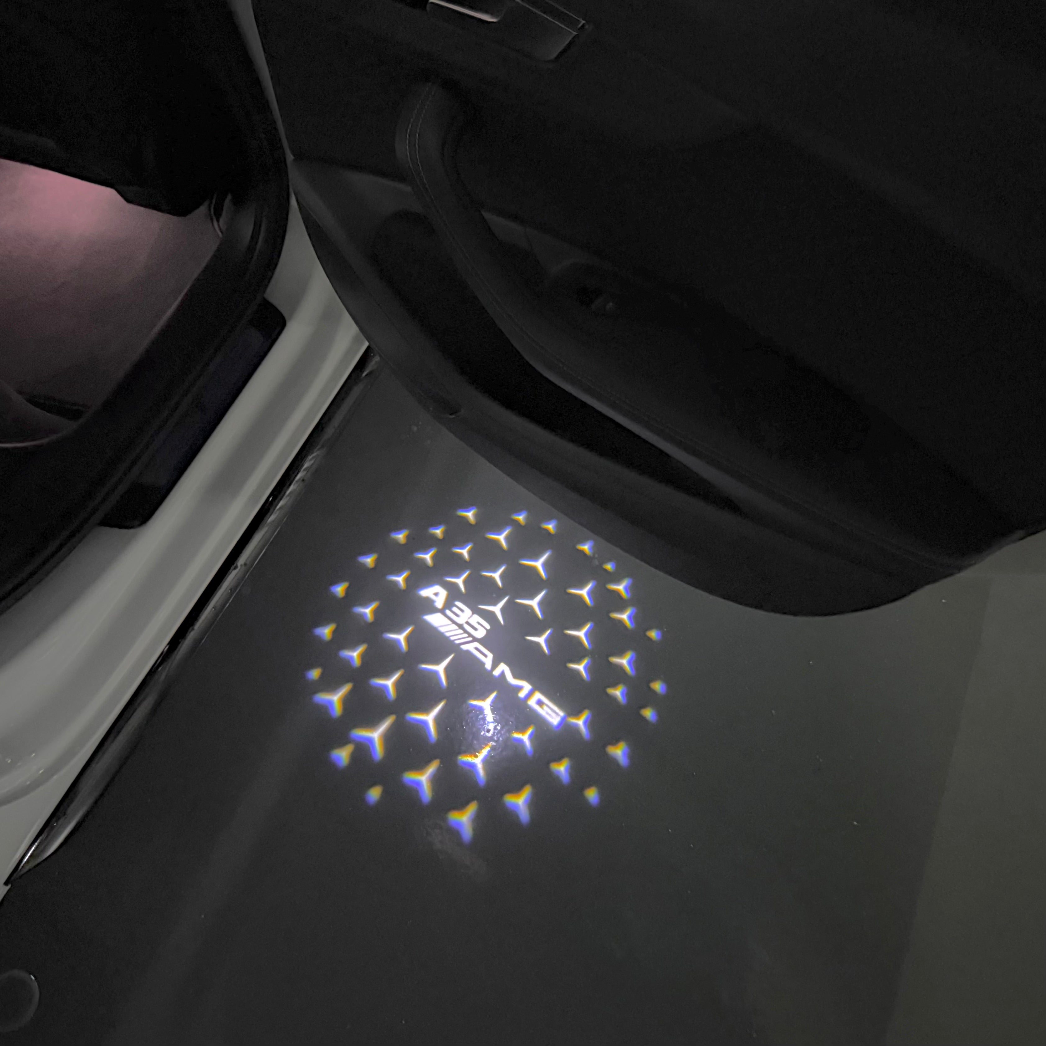 MERCEDES BENZ LOGO PROJECTOT LIGHTS Nr.03 (cantidad 1 = 1 juego/2 luces de puerta)