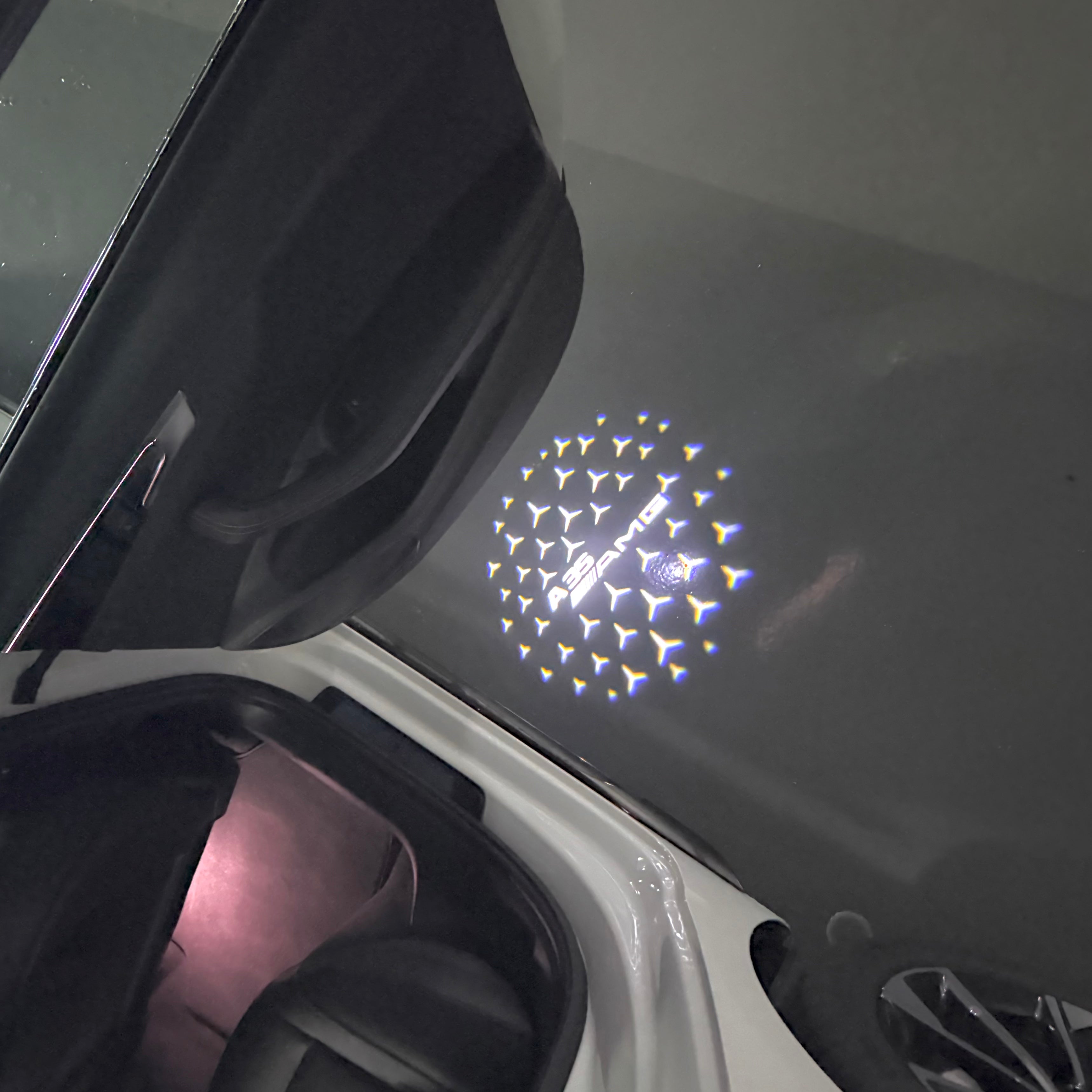 MERCEDES BENZ LOGO PROJECTOT LIGHTS Nr.03 (cantidad 1 = 1 juego/2 luces de puerta)