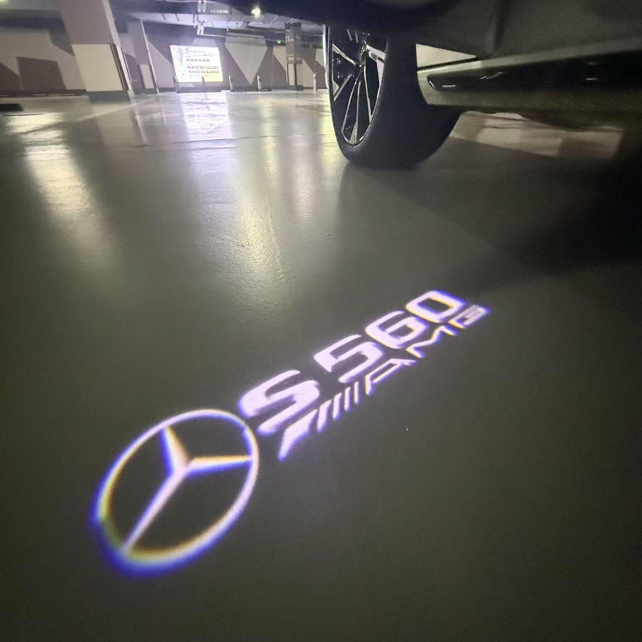 MERCEDES BENZ S 560 LOGO PROJECTOR LIGHTS  (quantity 1 = 1 sets/2 door lights)Nr.03f044