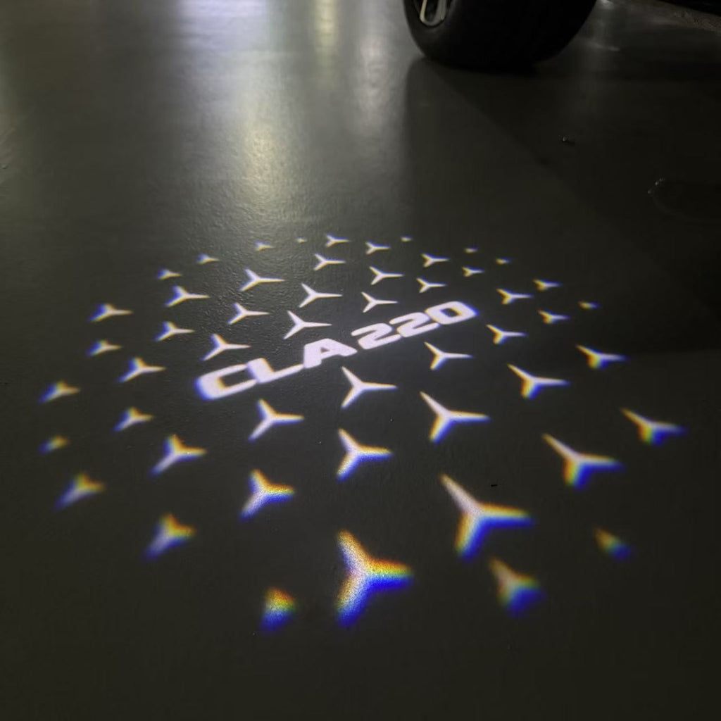 MERCEDES BENZ LOGO PROJECTOT LIGHTS Nr.03 (cantidad 1 = 1 juego/2 luces de puerta)
