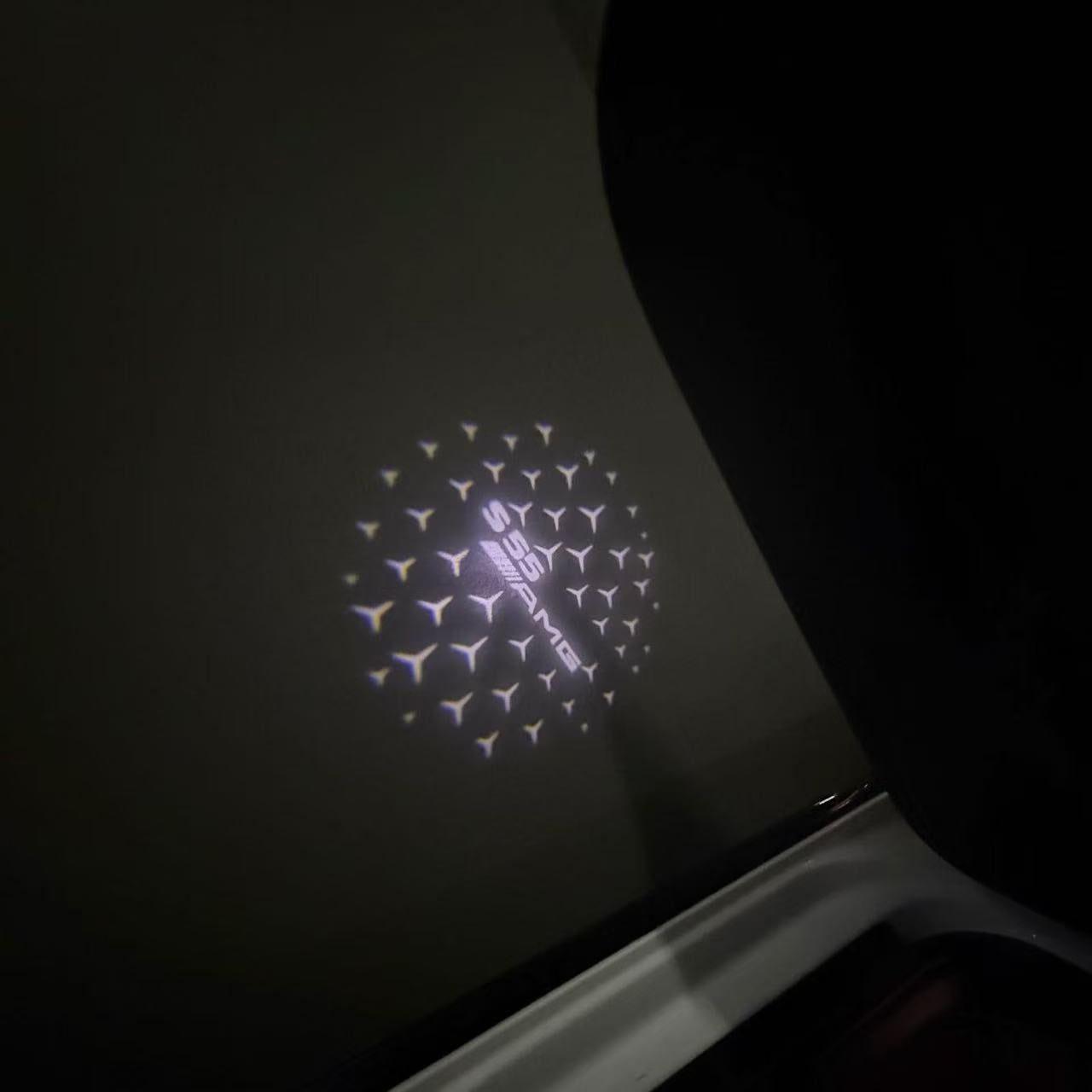 MERCEDES BENZ LOGO PROJECTOT LIGHTS Nr.03 (cantidad 1 = 1 juego/2 luces de puerta)