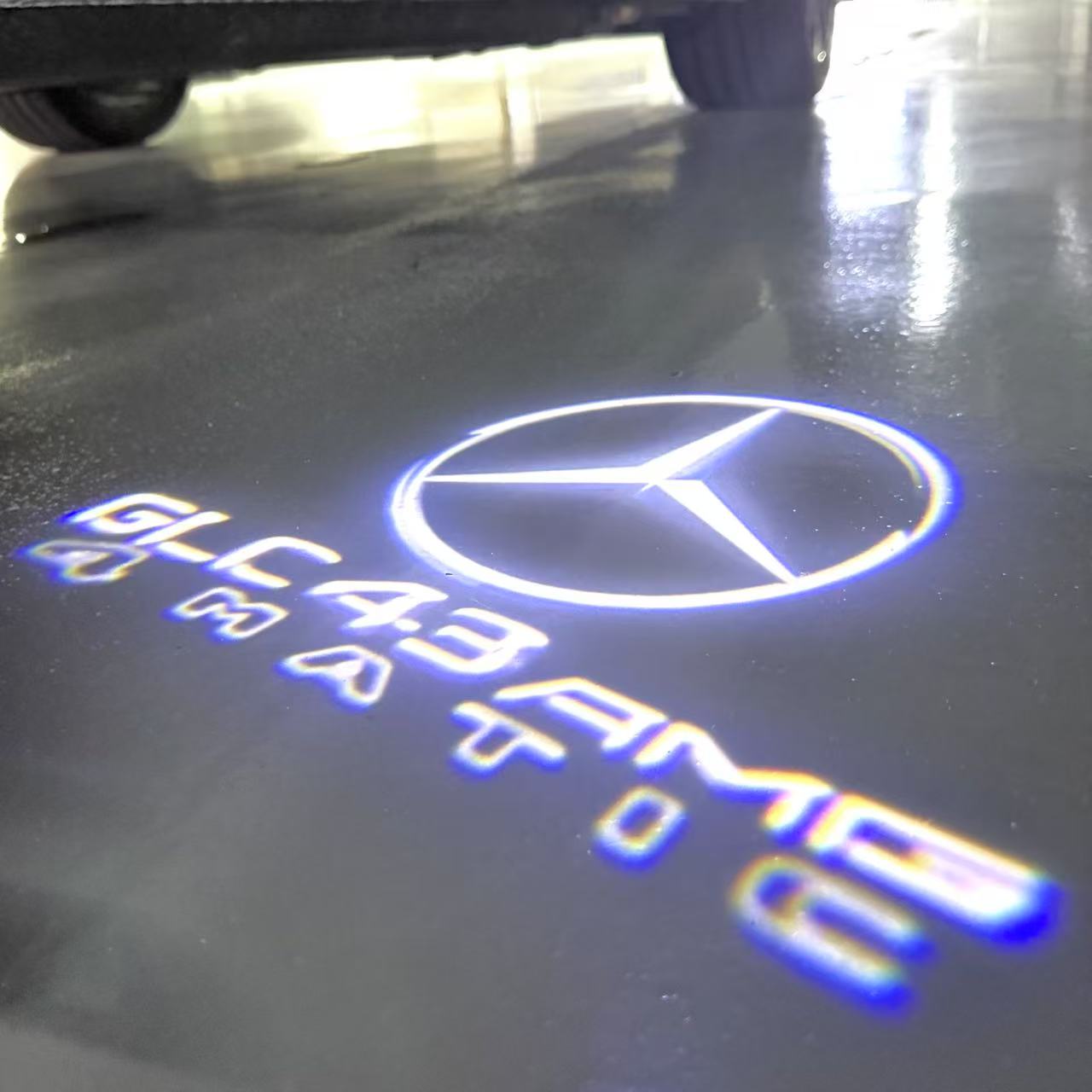 أضواء بروجكتور شعار MERCEDES BENZ رقم 03 (الكمية 1 = 1 مجموعة / 2 أضواء باب)