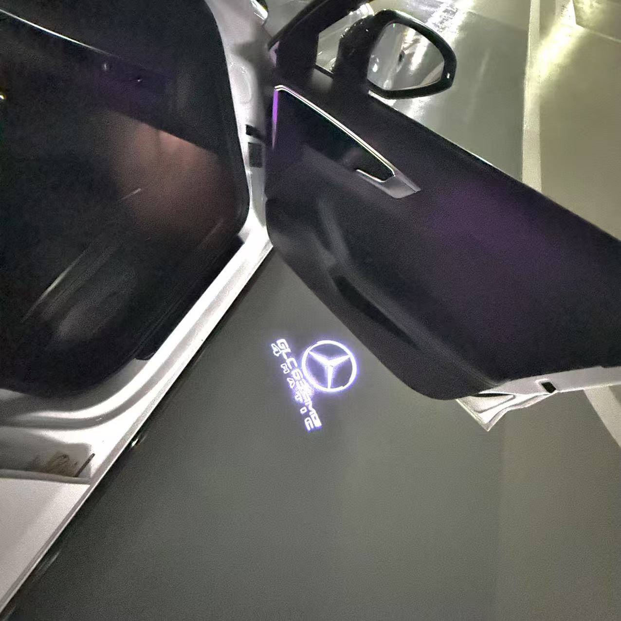 MERCEDES BENZ LOGO PROJECTOT LIGHTS Nr.03 (cantidad 1 = 1 juego/2 luces de puerta)