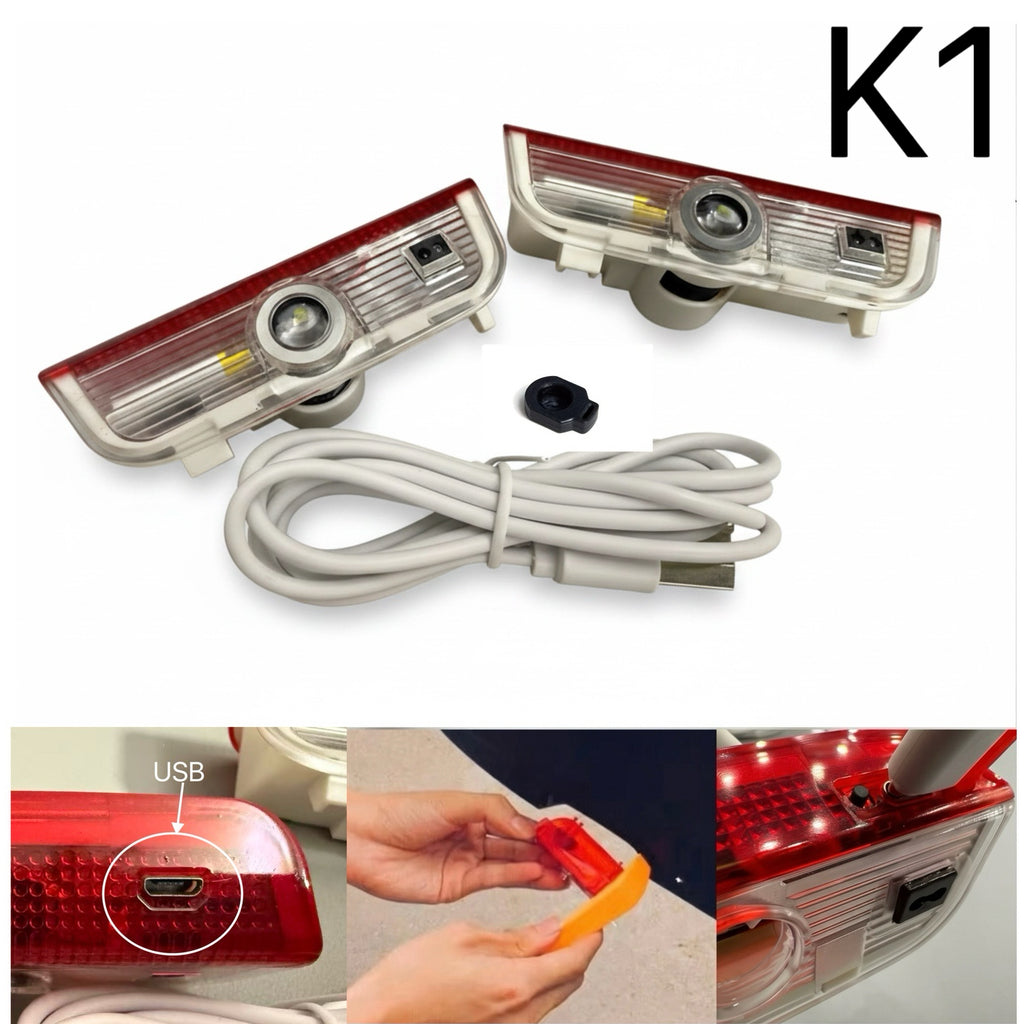 PORSCHE E-Hybrid LOGO PROJECTOT LIGHTS Nr.16 (quantità 1 = 2 Logo Film / 2 luci porta)