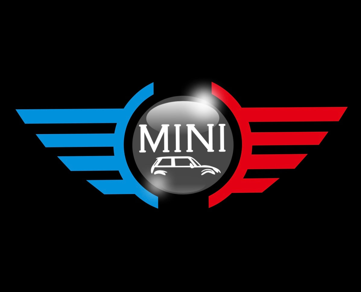 MINI ORIGINAL LOGO PROJECROTR LIGHTS Nr.0G1 (quantity  1 =  2 Logo Film /  2 door lights)