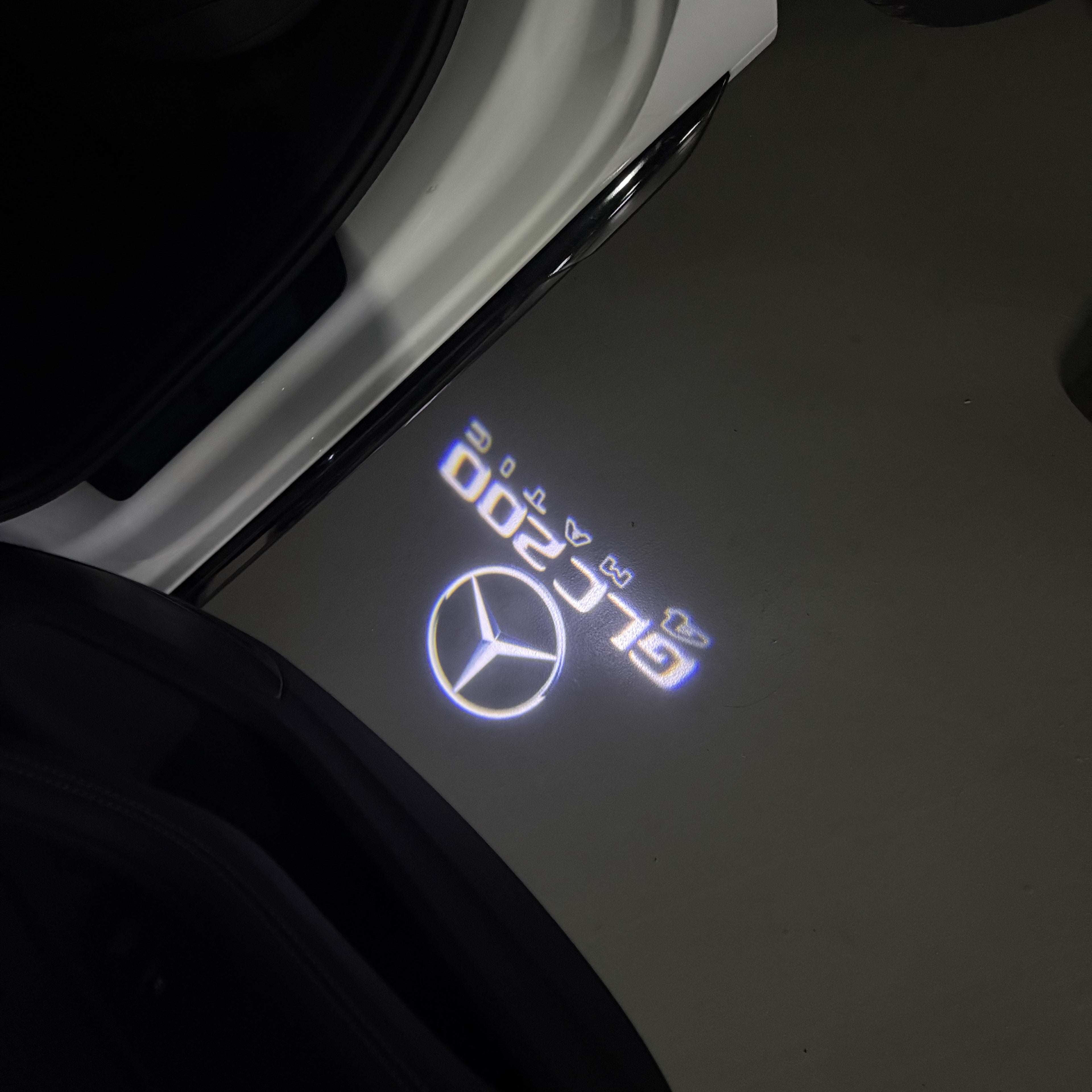 MERCEDES BENZ LOGO PROJECTOT LIGHTS Nr.03 (cantidad 1 = 1 juego/2 luces de puerta)
