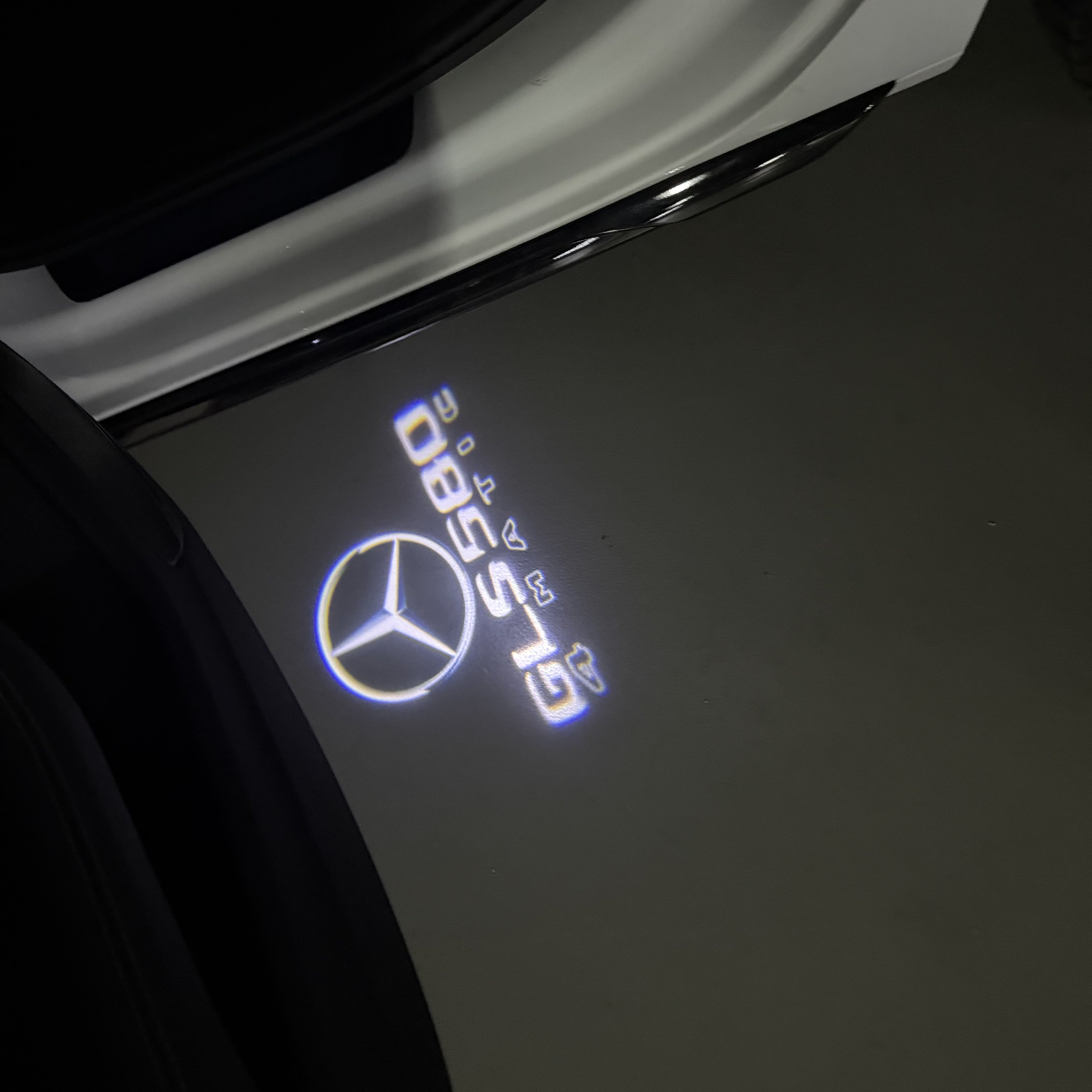 MERCEDES BENZ LOGO PROJECTOT LIGHTS Nr.03 (cantidad 1 = 1 juego/2 luces de puerta)