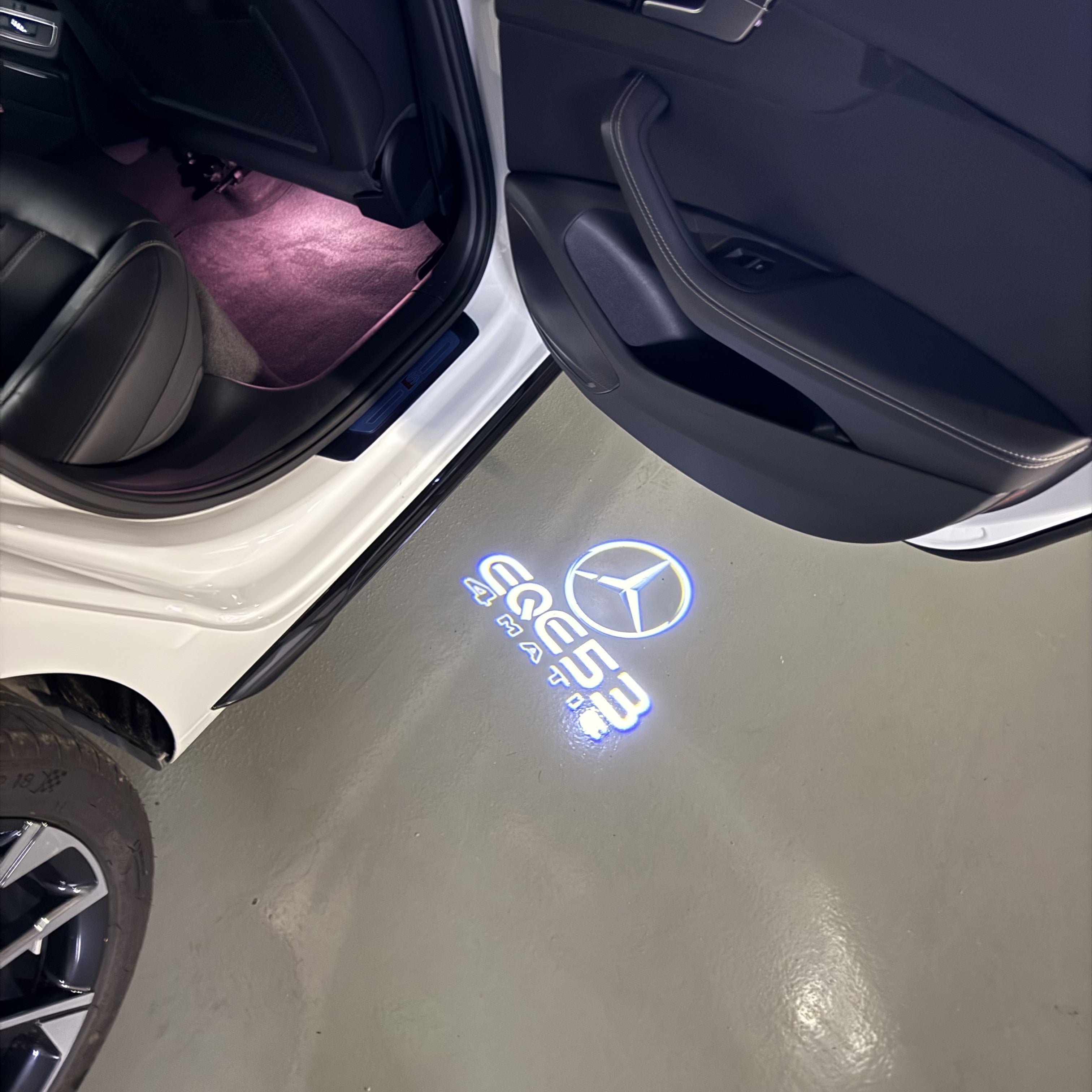 أضواء بروجكتور شعار MERCEDES BENZ رقم 03 (الكمية 1 = 1 مجموعة / 2 أضواء باب)