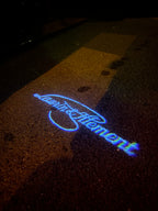 LUCES DE PROYECTOR DE LOGOTIPO SKODA Laurin & Klement Nr.19 (cantidad 1 = 2 películas con logotipo / 2 luces de puerta)