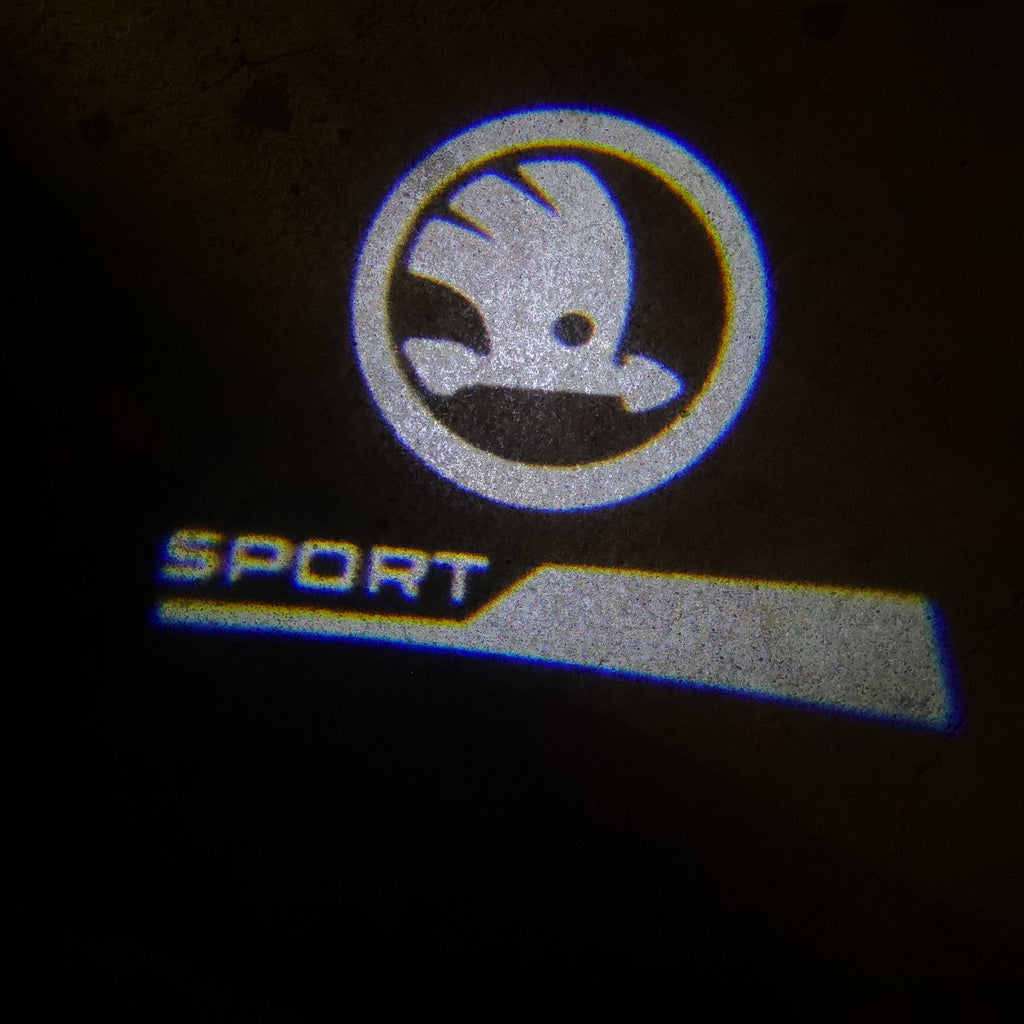 SKODA SPORT LINE LOGO PROJECTOT LIGHTS Nr.06(quantity  1 =  2 Logo Film /  2 door lights)