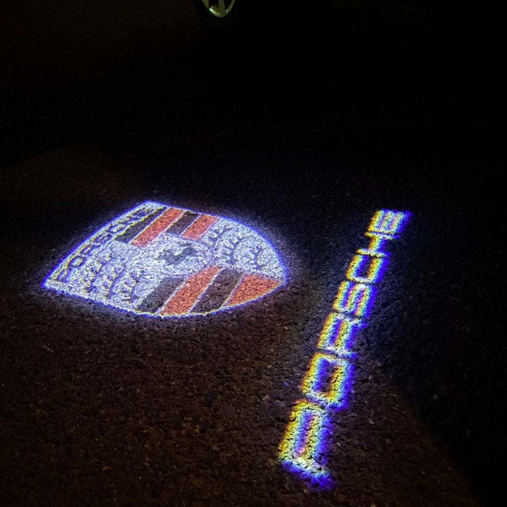 PORSCHE LOGO PROJECTOT LIGHTS Nr.36 (Menge 1 = 2 Logo Film / 2 Türleuchten)