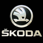LUCI PROIETTORI LOGO SKODA Nr.09 (quantità 1 = 2 Logo Film / 2 luci porta)