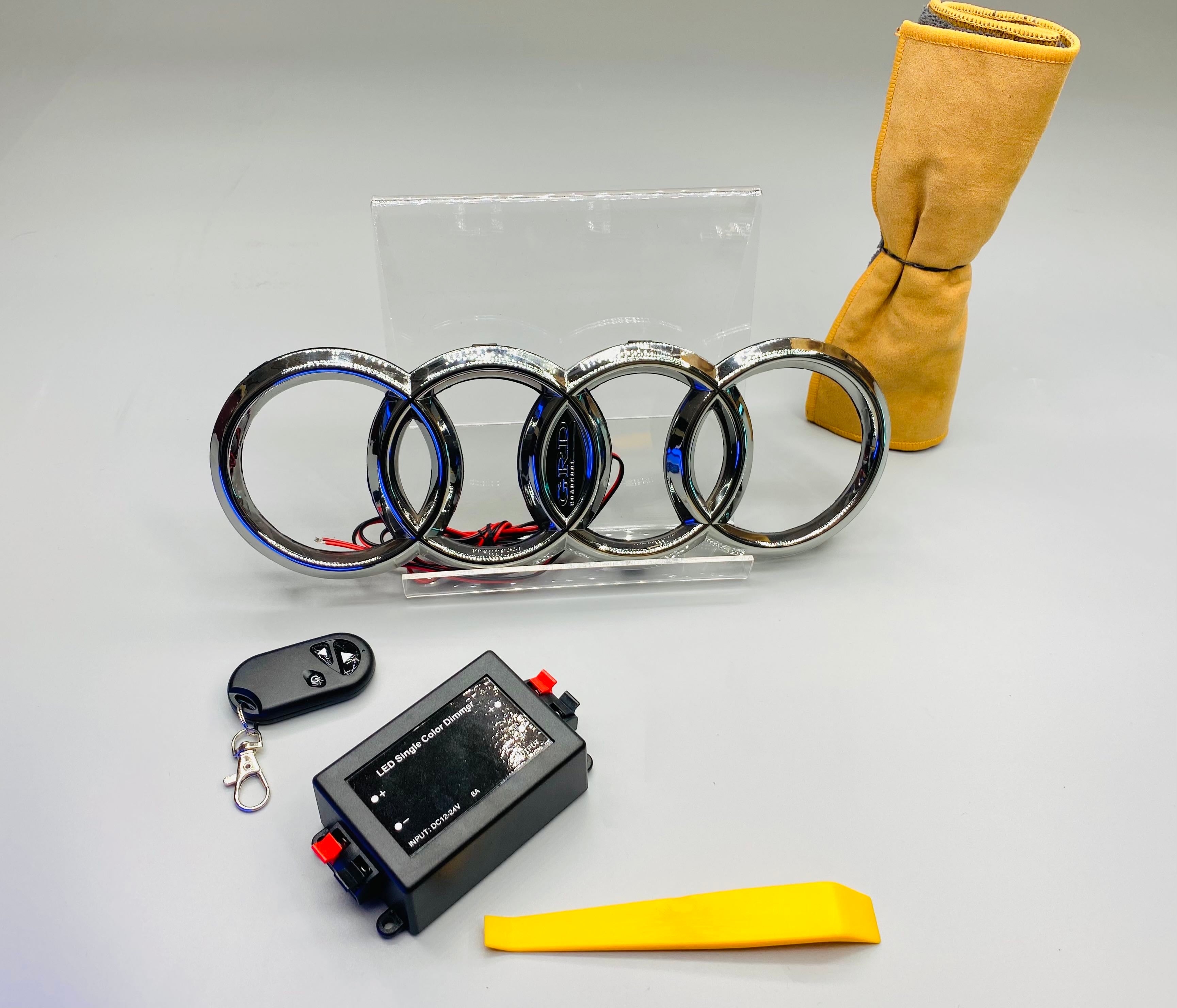 AUDI Front Grill Logo LED with dznamic indicator original color  28.8CM