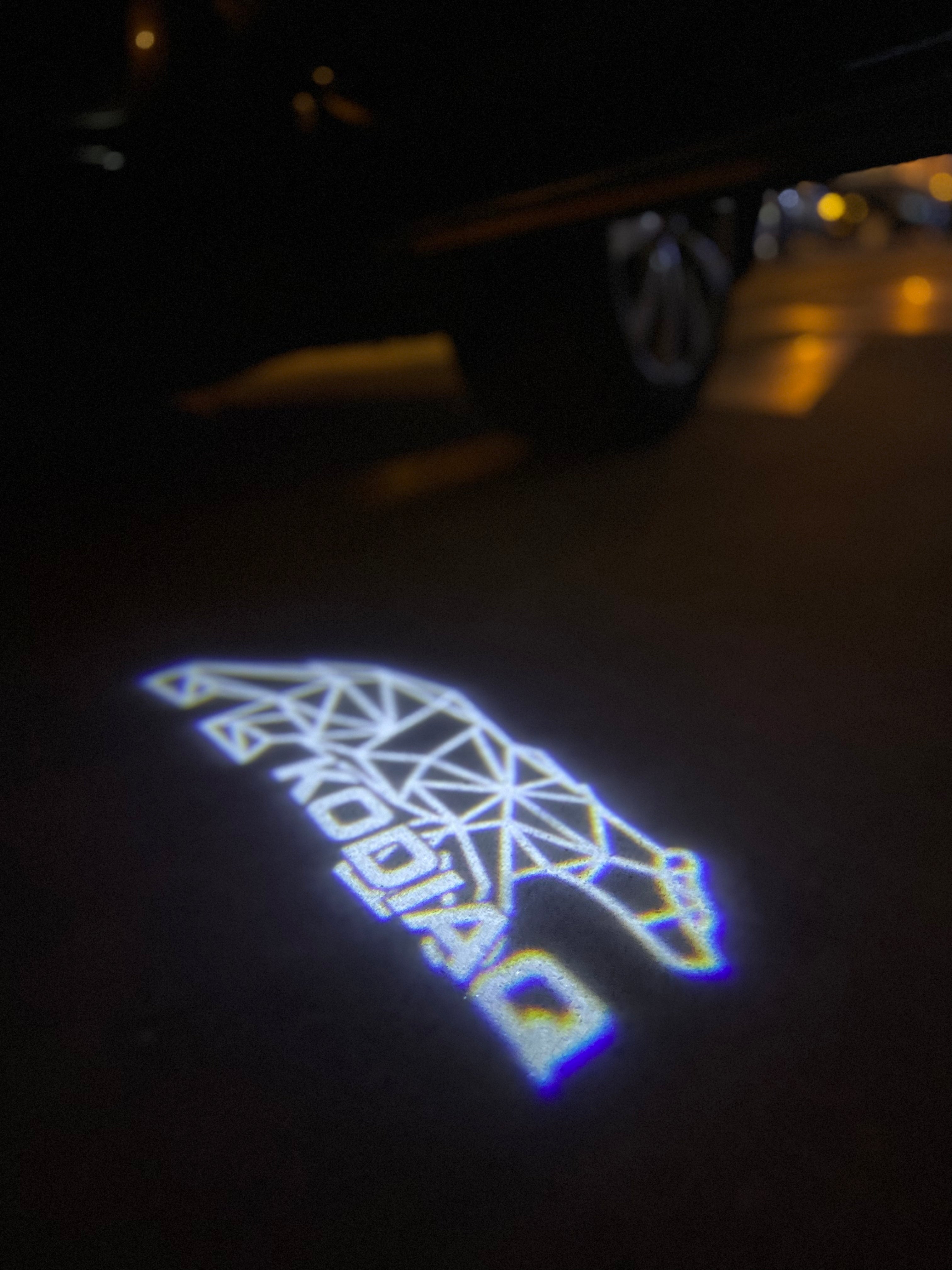 SKODA KODIAQ LOGO PROJECTOT LIGHTS Nr.00068 (quantity  1 =  2 Logo Film /  2 door lights)