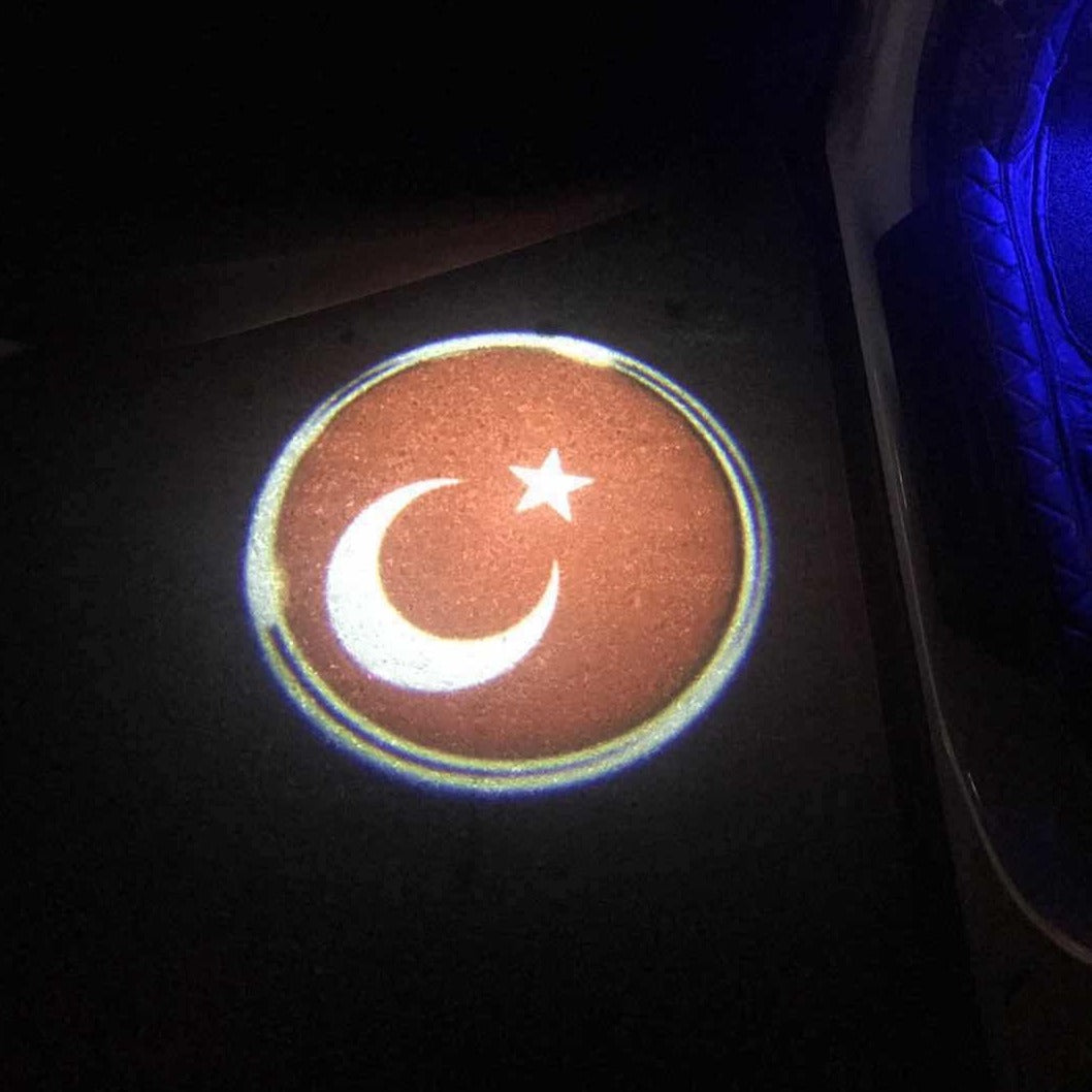 Logo du drapeau national de la Turquie (quantité 1 = 1 ensembles / 2 film logo / Peut remplacer des lumières d’autres logos )