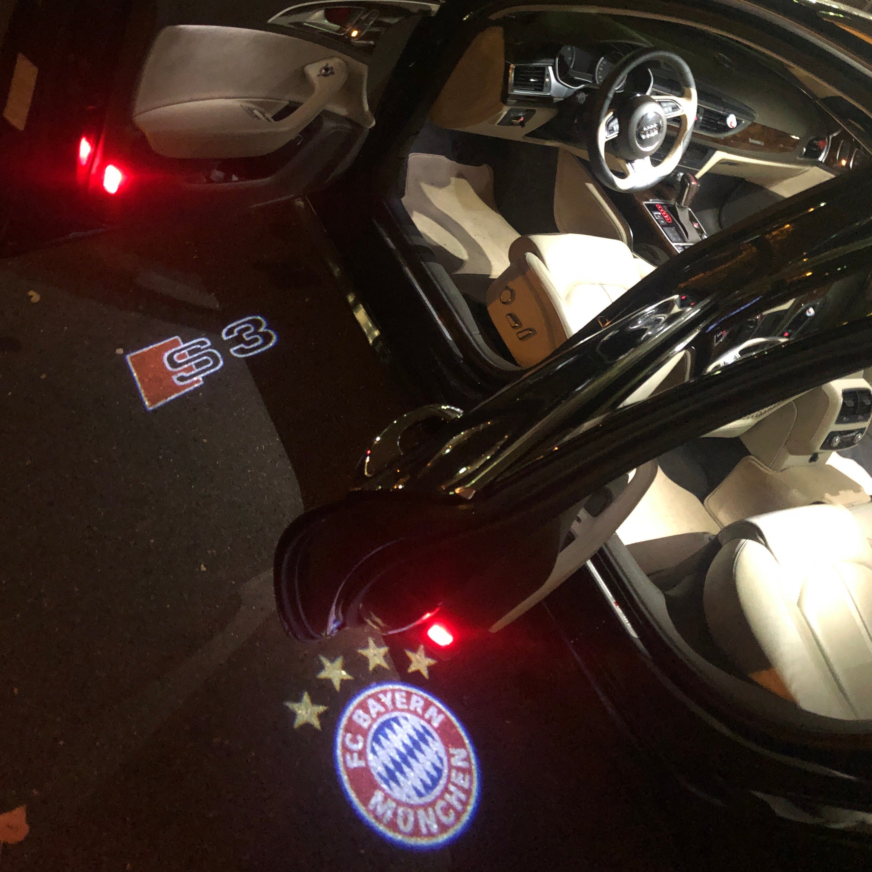 AUDI LOGO PROJECTOT LIGHTS Nr.19 (Menge 1 = 2 Logo Folien /2 Türleuchten)