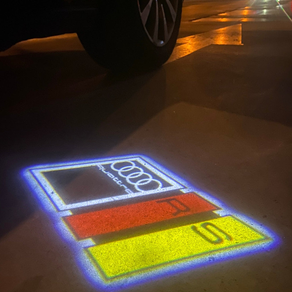 AUDI LOGO PROJECTOT LIGHTS Nr.19 (quantité 1 = 2 Logo Films /2 feux de porte)